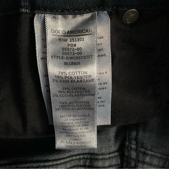 Good American Good Waist Crop Raw Hem Dark Wash Women’s EUC Size 16 - Picture 6 of 7